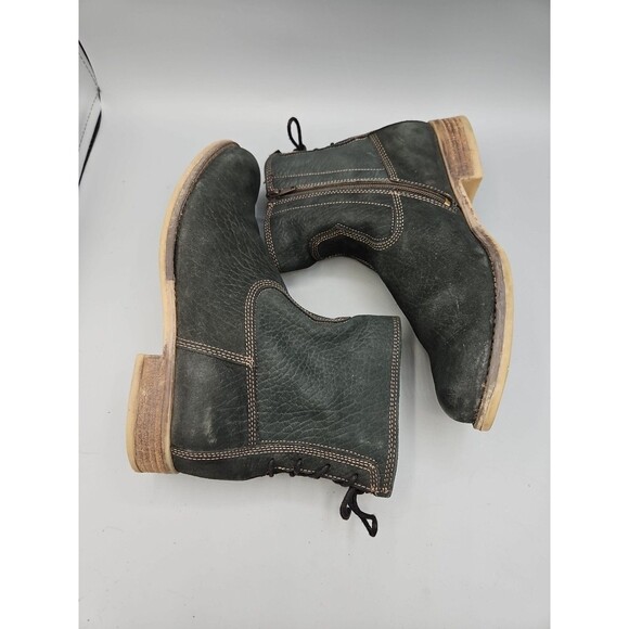 Josef Seibel Sienna 01 Boots Womens 7.5 38 Black Back Tie Leather Booties Ankle - Picture 5 of 12